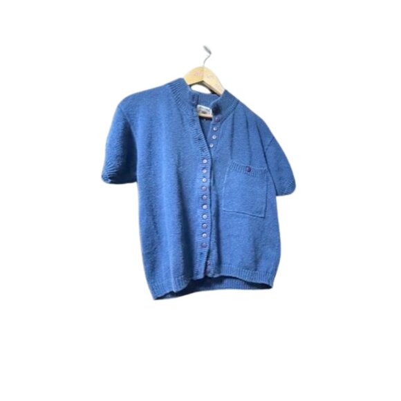 Vintage 80s BRISTOL COURT button up sweater size L - Picture 1 of 3